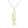 Chaînes en acier inoxydable Vintage Zebrafish Colliers Femme Pendentif en forme de poisson Bijoux Femmes Or Argent Plaqué Métal Déclaration Collier Ras Du Cou