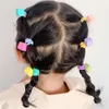 10pcs/setかわいいハート型フロストビーズペンダントヘアロープ