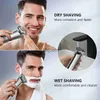 Electric Shavers Kemei Wet Dry Electric Shaver for Men Beard Electric Razor Facial Rakning Maskin laddningsbar LCD -skärm 3D Flytande system x0918 x0919