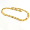 Carimbado 24 K Ouro Amarelo Sólido Figaro Chain Link Colar 12mm Mens RealCarat Ouro preenchido Aniversário Natal Gift220t