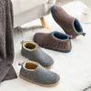 Hausschuhe Winter Herbst Neue Japanische Stil Haus Männer Warme Schuhe Dicke Sohle Schlafzimmer Nicht-slip Eingewickelt Ferse Hausschuhe Frauen filz Rutschen x0916