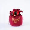 Décorations de Noël Sacs de Père Noël Sac cadeau en tissu Sac à poignée de bonbons Décorations d'arbre de Noël pour la maison Table Année Rouge Noel Cadeaux de Noël 230918