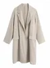 Korki damskie płaszcze 2023 Modna odzież długi płaszcz dla kobiet kobiet stałych kolorowych kurtek z rękawami kieszonkowy luz