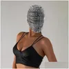 Party Masks Studded Spikes Fl Face Jewel Margiela Mask Halloween Cosplay Funny Supplie Head Wear Er Drop Delivery Home Garden Festive DH6RW