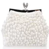 Nytt mode två kedjor Kvinnor Pearl Evening Bag Clutch Gorgeous Bridal Wedding Party Handbag 208e