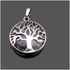 Charms New Natural Stone Pendant Gemstone Tree Of Life Diy Necklace For Women Men Jewelry Drop Delivery Findings Components Dh5Ur