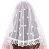 Bridal Welle Black White Women Lace Catholic Veil Mantilla for Church Head zakrywającą Masę łacińską Vela Negra Voile Dentelle Traination