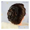 ヘアアクセサリーイージーマジックウッドビーズダブルコーム伸縮性女性ヘアコームクリップヘッドオーナメントドロップデリバリーベビーキッズマターンDHF02