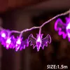 Inne imprezy imprezowe Halloween Dypkin Bat Spider Light String Świec Horror Dekoracyjna Lampa Lampa lub Treat Happy Halloween Day Decor 230918