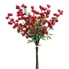 Decorative Flowers Artificial Berries For Christmas Decoration Realistic Simulation Berry Bouquet Winter Wedding