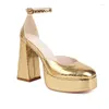 Dress Shoes Oversize Large Size Big High-heeled Square Toe Thick Heel With Simple And Fashionable Design Banquet Wedding