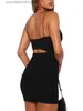 Basic Casual Jurken Dames Mini Bodycon Jurk Effen Kleur Spaghetti Mouwloze Cami-jurk Zomer Backless Feestjurk L230918