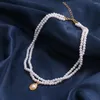 Hänghalsband 2023 Trend Korean Pearl Chain Halsband för kvinna mode kvinnor vatten droppar femme smycken bröllop gåvor