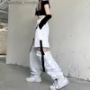 Kvinnors jumpsuits rompers koreansk version ins löstagbara overaller kvinnor lös smalare utseende byxor 2021 ny stil hög midja casual raka byxor flickor highend l23