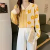 Dames Truien Casual Gebreide Bloemen Gedrukt Oversized Damesmode Herfst Winter Koreaanse College Truien 2023 Lady Street chic Tops