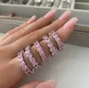 Bague Solitaire 2023 Nouvelle Mode De Luxe Couleur Argent Rose Fiançailles Bande De Mariage Éternité Pour Les Femmes Cadeau De Noël Amour Bijoux Z2 230918