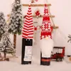 Muñeco de Gnomo sin rostro, funda para botella de vino, bolsa, decoraciones navideñas, adornos festivos para fiestas, regalos de Navidad, Año Nuevo