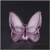 Party Favor Colored Glaze Crystal Butterfly Ornaments Home Decoration Crafts Holiday Gifts Drop Delivery Garden Festive Supplies Event Dhwsu