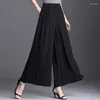 سراويل نسائية عالية الخصر ساق واسعة للنساء في الصيف على طراز الشيفون Culottes 5XL