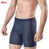 Slips en soie glacée pour hommes, slips étendus, Sexy, élastiques, sous-vêtements de sport, de haute qualité, doux et respirant, grande taille