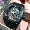 Richarmill İzle Tourbillon Otomatik Mekanik Kol saatleri İsviçre Kadın Saatleri Erkekler Serisi Otomatik Mekanik İçi Boş Tarih Ekran 48x40mm Erkek Watc WnwoJ