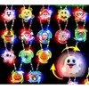 Party Favor Halloween LED -snurrhalsband lyser upp gynnar spindel Ghost Trick eller Treat Toys Glow Goodie Bag Fillers Drop Delivery Home G DHWCB