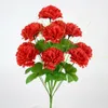 Dekorativa blommor Bröllopsbord Stoldekor Brudbukett Fake Flower Carnation 10-Heads Stems Artificial Combo