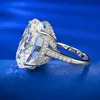 Huge 15Ct Lab Moissanite Diamond Ring 100% Real 925 Sterling Silver Party Wedding Band Rings for Women Men Engagement Jewelry