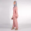 Ethnic Clothing Latest Modest Simple Plain Color Blouse &Pant Plus Size Two-Piece Women Islamic Abaya Sets Two Pieces Set