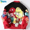 Jaquetas femininas Yiciya Bomber Mulher Varsity Jacket Racing Azul American Bordado Motocicleta Punk Universidade Jaqueta de Beisebol Mangas Compridas Casaco 230918