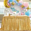 Bord kjol guld paljett för bröllop dekoration jul halloween födelsedag brud party baby shower dop bordsduk leveranser