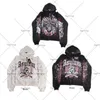 Heren Hoodies Sweatshirts Gothic Punk Schedel High Street Hip-Hop Oversized Sweatshirt Met Rits Dames Y2K Retro Harajuku Losse Trendy Rits Hoodie Dames 230915