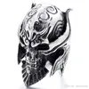 Fashion Cool Men's Gothic Carving Ring Man Stainless Steel High Quality Viking Skeleton Skull Detail Jewelry Biker Ring221g