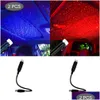 Lumières décoratives Projection de toit de voiture Lumière USB Portable Star Night Réglable LED Galaxy Atmosphère Éclairage Intérieur Projecteur Lampe Dhzgw