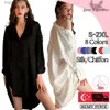 Indumenti da notte da donna L L Lingerie Donna Sexy Casual Oversize Boyfriend Pigiama a maniche lunghe Camicia da notte Abito Taglie forti Donna Sexy a maniche lunghe Camicia grande Slee