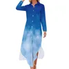 Casual Dresses Sunset Cloud Chiffon Dress Bright Tie Dye Kawaii Street Wear Woman Sexig designkläder Big Size