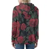 Women's Hoodies Fashion Women Pretty Floral Rose 3D Printed Pockets Coats Zip Up Hoodie Long Sleeve Streetwear Valentine's Day Gifts