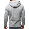 Sudaderas con capucha para hombre Sudaderas con cremallera completa Sudadera con capucha Color sólido Cremallera con capucha Fitness diario Básico Polar fino Manga larga Azul Gris Negro 230918