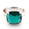 Элегантное женское кольцо с зеленым кристаллом и кубическим цирконом, свадебное кольцо принцессы с родиевым покрытием, цветное женское кольцо на палец, помолвочное кольцо
