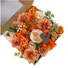 Decorative Flowers Artificial Flower Box Valentine's Day Birthday Gift Bridal Bouquet Home Corsage Arrangement For Wedding Decoration