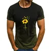 Tute da uomo Taglie forti Estate Donna Maglietta Girasole Stampa Tee Top Cotone Manica corta Donna T-shirt Camiseta Mujer