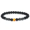 Bracciale con perline nere opache da 8 mm, pietra, ematite, uomo, donna, yoga, equilibrio curativo