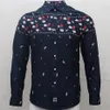 Koszula haftowa z haftą na twarz Camisa Masculina Mężczyzn Sukienki z długim rękawem Bawełniane towarzyskie hombre paris eden park faconnable Chemises274n