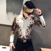 Männer Casual Hemden Mode Marke Herren Gedruckt Hemd Schlank Langarm Barock Party Club Kleidung Camisa Luxus Royal Männer TU274z