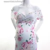 Basic Casual Dresses Stretchy Floral Print Maternity Photography Long Dress Mermaid Body-con Maternity Photo Shoot Long Dress L230918