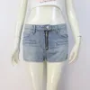 Pantalones cortos para mujer Diseño Mujeres de cintura baja con cremallera Denim Pantalones ajustados 2023 Jeans de verano Mini para