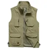 Men's Vests FOJAGANTO hommes mince multi-poche gilet printemps et automne Sports de plein air loisirs gilet couleur unie outillage lâche gilet mâle 230918