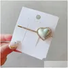 Hårtillbehör klipp Barrettes Sydkorea Dongdaemun Pearl Love Hairpin Girl Side Liu Seaside Clip Simple Metal Duckbill With Gem D DHY41