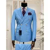 Herrenanzüge Blazer Marineblau Revers Männer Kostüm Homme Zweireiher Prom Hochzeit Smoking Bräutigam Terno Masculino Slim Fit Blazer 2 Stück 230915