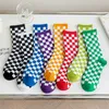 Fashion Street Hip Hop Chess Card Checker Medium Tube Chaussettes INS Automne et Hiver Unisexe Chaussettes en coton personnalisées pour hommes et femmes